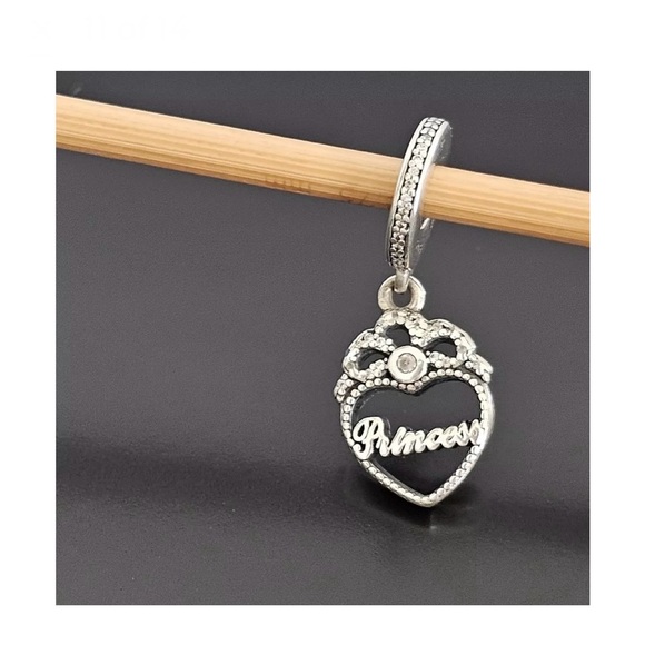 Sterling Silver Pandora Charm Bracelet W/ Princess Charm👑 - Picture 5 of 12